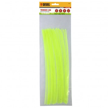 96103 | Леска для триммера, квадратная нарезанная 2,4мм х 30 см, 50 шт, DENZEL FLEX CORD-0