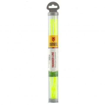 96105 | Леска для триммера, круглая нарезанная 2,4 мм х 30 см, 20 шт, тубус, DENZEL FLEX CORD-0