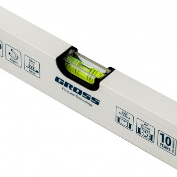 33672 | Уровень алюминиевый, 800 мм, фрезерованный, 3 глазка, магнитный, GROSS-4