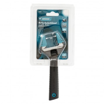 15567 | Ключ разводной, 150 мм, CrV, тонкие губки, защитные насадки, GROSS-1