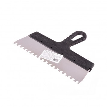 85144 | Шпатель из нержавеющей стали, 300 мм, зуб 8 х 8 мм, пластмассовая ручка Россия, РОССИЯ-1