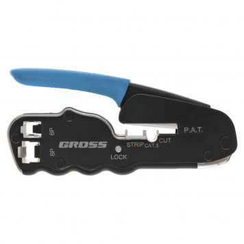 17723 | Клещи для обжима телефонных и компьютерных клемм RJ45, 8P и RJ11/12, 6P, компактный размер, CAT5, GROSS-0