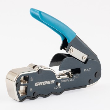 17723 | Клещи для обжима телефонных и компьютерных клемм RJ45, 8P и RJ11/12, 6P, компактный размер, CAT5, GROSS-1