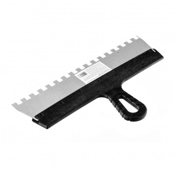 85131 | Шпатель из нержавеющей стали, 350 мм, зуб 10 х 10 мм, пластмассовая ручка Россия, РОССИЯ-2