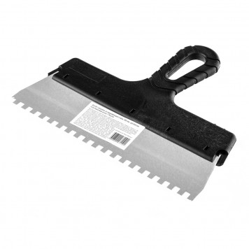 85139 | Шпатель из нержавеющей стали, 250 мм, зуб 6 х 6 мм, пластмассовая ручка Россия, РОССИЯ-1