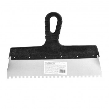 85140 | Шпатель из нержавеющей стали, 300 мм, зуб 6 х 6 мм, пластмассовая ручка Россия, РОССИЯ-0