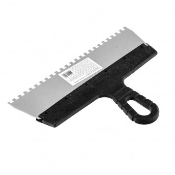 85140 | Шпатель из нержавеющей стали, 300 мм, зуб 6 х 6 мм, пластмассовая ручка Россия, РОССИЯ-2