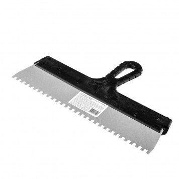 85141 | Шпатель из нержавеющей стали, 350 мм, зуб 6 х 6 мм, пластмассовая ручка Россия, РОССИЯ-1