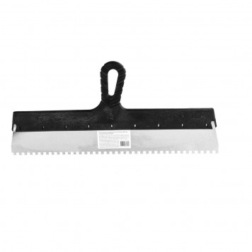 85142 | Шпатель из нержавеющей стали, 450 мм, зуб 6 х 6 мм, пластмассовая ручка Россия, РОССИЯ-0