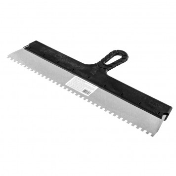 85142 | Шпатель из нержавеющей стали, 450 мм, зуб 6 х 6 мм, пластмассовая ручка Россия, РОССИЯ-1