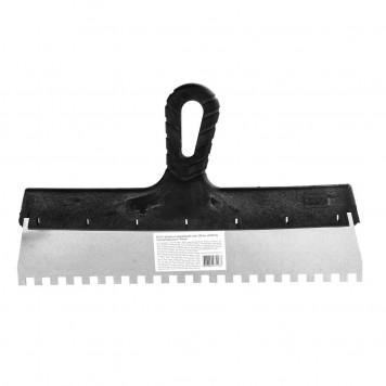 85145 | Шпатель из нержавеющей стали, 350 мм, зуб 8 х 8 мм, пластмассовая ручка Россия, РОССИЯ-0