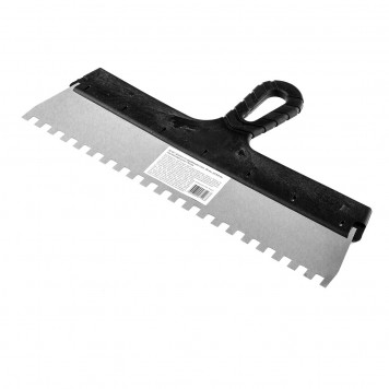 85145 | Шпатель из нержавеющей стали, 350 мм, зуб 8 х 8 мм, пластмассовая ручка Россия, РОССИЯ-1