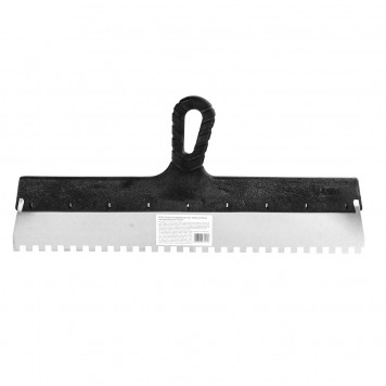 85146 | Шпатель из нержавеющей стали, 450 мм, зуб 8 х 8 мм, пластмассовая ручка Россия, РОССИЯ-0