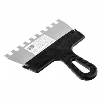 85148 | Шпатель из нержавеющей стали, 200 мм, зуб 10 х 10 мм, пластмассовая ручка Россия, РОССИЯ-2