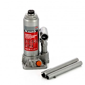50773 | Домкрат гидравлический бутылочный, 2 т, h подъема 181-345 мм, в пластиковом кейсе, MATRIX-1