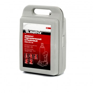 50774 | Домкрат гидравлический бутылочный, 3 т, h подъема 178-343 мм, в пластиковом кейсе, MATRIX-2