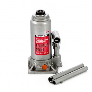 50776 | Домкрат гидравлический бутылочный, 5 т, h подъема 197-382 мм, в пластиковом кейсе, MATRIX-1