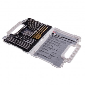 725650 | Набор сверл комбинированный, сверла по металлу 1-6,5 мм, бетону 4-8 мм, дереву 4-10 мм, перки, биты 20 шт, адаптер, головки 2 шт, зенковка, 50 предметов Pro, MATRIX-2