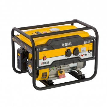 946814 | Генератор бензиновый PS 25, 2.5 кВт, 230 В, 15 л, ручной стартер, DENZEL-0