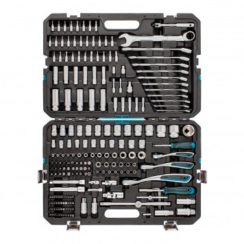 14157 | Набор инструментов 216 предметов, 120 зубьев, CrV 1/2", 3/8", 1/4", GROSS-0