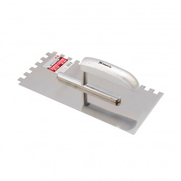 86741 | Гладилка из нержавеющей стали, 280 x 130 мм, деревянная ручка, зуб 10 x 10 мм, MATRIX-1