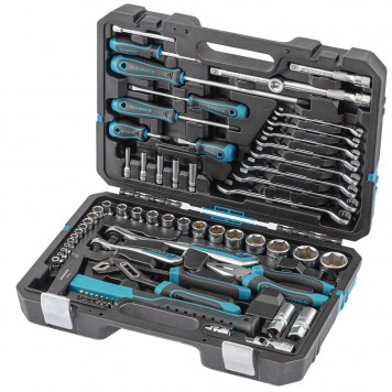 14156 | Набор инструментов 76 предметов, 120 зубьев, CrV1/4, 1/2", GROSS-1