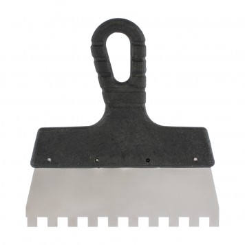 85154 | Шпатель из нержавеющей стали, 150 мм, зуб 4 х 4 мм, пластмассовая ручка Россия, РОССИЯ-0