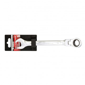 14871 | Ключ комбинированный трещоточный, 19 мм, CrV, шарнирный, зеркальный хром, MATRIX PROFESSIONAL-1