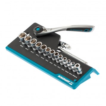 14142 | Набор торцевых головок, трещотка 120 зубьев, 36 предметов, 1/4", CrV, GROSS-2