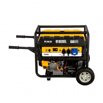 946934 | Генератор бензиновый PS 90 EA, 9.0 кВт, 230В, 25 л, коннектор автоматики, электростартер, DENZEL-1