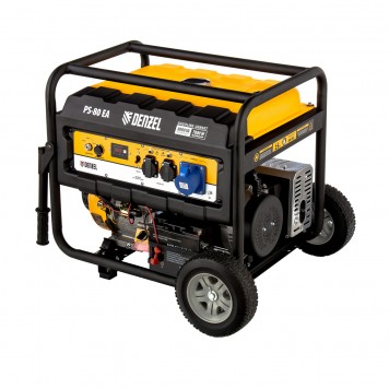 946924 | Генератор бензиновый PS 80 EA, 8.0 кВт, 230 В, 25 л, коннектор автоматики, электростартер, DENZEL-2