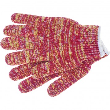 68181 | Перчатки трикотажные усиленные, гелевое ПВХ-покрытие, 7 класс, красно-желтый меланж, СИБРТЕХ-0