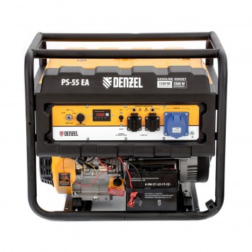 946874 | Генератор бензиновый PS 55 EA, 5.5 кВт, 230 В, 25 л, коннектор автоматики, электростартер, DENZEL-15