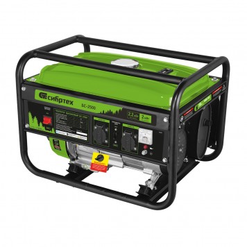 94542 | Генератор бензиновый 2,2 кВт, 230В, четырехтактный, 15 л, ручной стартер, СИБРТЕХ БС-2500-0