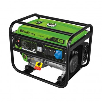 94547 | Генератор бензиновый 6,6 кВт, 230В, четырехтактный, 25 л, ручной стартер, СИБРТЕХ БС-8000-0