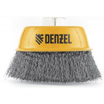 746043 | Щетка для УШМ, 75 мм, "Чашка", витая нержавеющая проволока 0.3 мм, М14, DENZEL-0