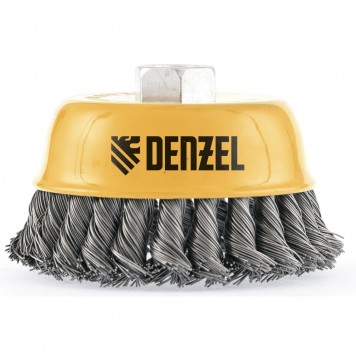 746243 | Щетка для УШМ, 75 мм, "Чашка", крученая нержавеющая проволока 0.5 мм, М14, DENZEL-0