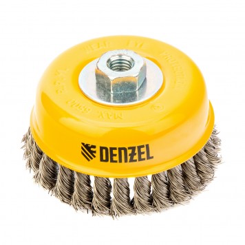 746273 | Щетка для УШМ, 125 мм, "Чашка", крученая нержавеющая проволока 0.5 мм, М14, DENZEL-0