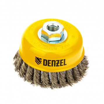 746283 | Щетка для УШМ, 100 мм, "Чашка", крученая нержавеющая проволока 0.5 мм, М14, DENZEL-0