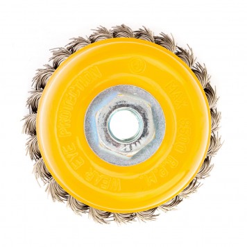 746283 | Щетка для УШМ, 100 мм, "Чашка", крученая нержавеющая проволока 0.5 мм, М14, DENZEL-1