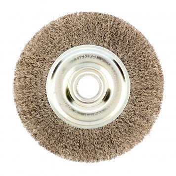 746643 | Щетка для УШМ, 150 мм, "Плоская", витая нержавеющая проволока 0.3 мм, посадка 22.2 мм, DENZEL-1