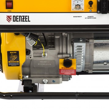 94637 | Генератор бензиновый GE 6900, 5.5 кВт, 220 В/50 Гц, 25 л, ручной старт, DENZEL-3