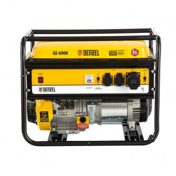 94637 | Генератор бензиновый GE 6900, 5.5 кВт, 220 В/50 Гц, 25 л, ручной старт, DENZEL-8