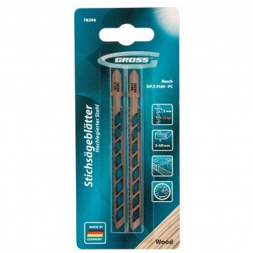 78296 | Полотна для электролобзика по дереву, улучшенный чистый рез, 2 шт. ( 3160 - PC ), GROSS-2