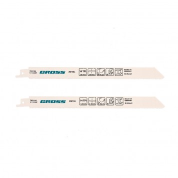 782104 | Полотна по металлу для сабельной пилы 4416 - S1122BF, 210 x 1,8 мм, 2 шт., GROSS-0