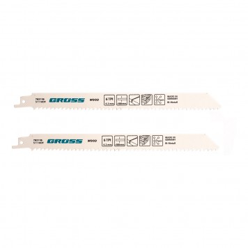 782106 | Полотна по дереву для сабельной пилы 4444 - S1110DF, 210 x 4,2 мм, 2 шт., GROSS-0