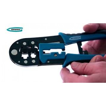 17719 | Клещи для обжима телефонных и компьютерных клемм RJ-45, 6P, 8P и RJ-11/12, 6P, 8P, GROSS-3