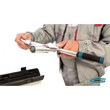 14270 | Ключ-крест баллонный, складной с изменяющимся рычагом, 17 мм, 19 мм, 21 мм, 23 мм, CrV, хромированный, GROSS-4